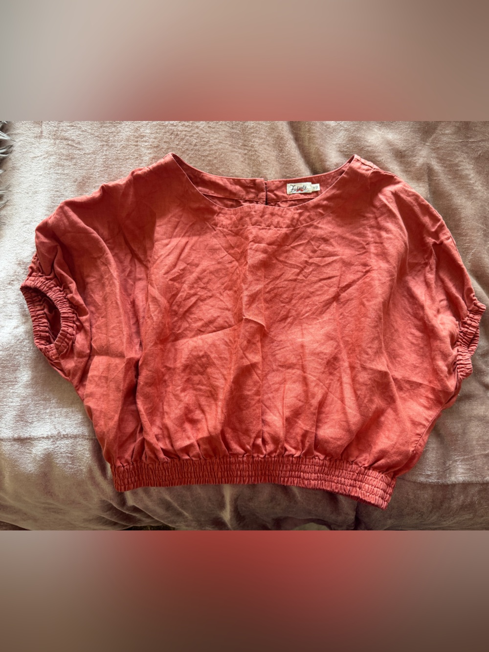 Faherty Cala Linen Crop Top in Burnt Orange - Picture 4 of 6